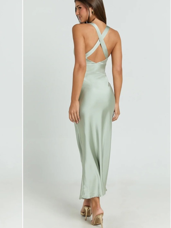 NWT SHOWPO SAGE DEEP V NECK SATIN SLIP DRESS - Picture 2 of 10